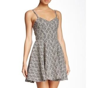 Sam Edelman Women's Black + White Diamond Party Dress Size 4